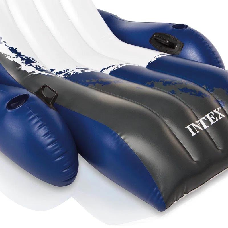 Intex Inflatable Floating Pool Recliner Chair with Cup Holders Large Outdoor