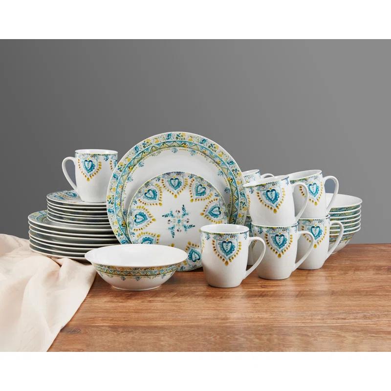 Fitz and Floyd Fitz and Floyd Jodhpur 32-Piece Porcelain Dinnerware Set, Service for 8