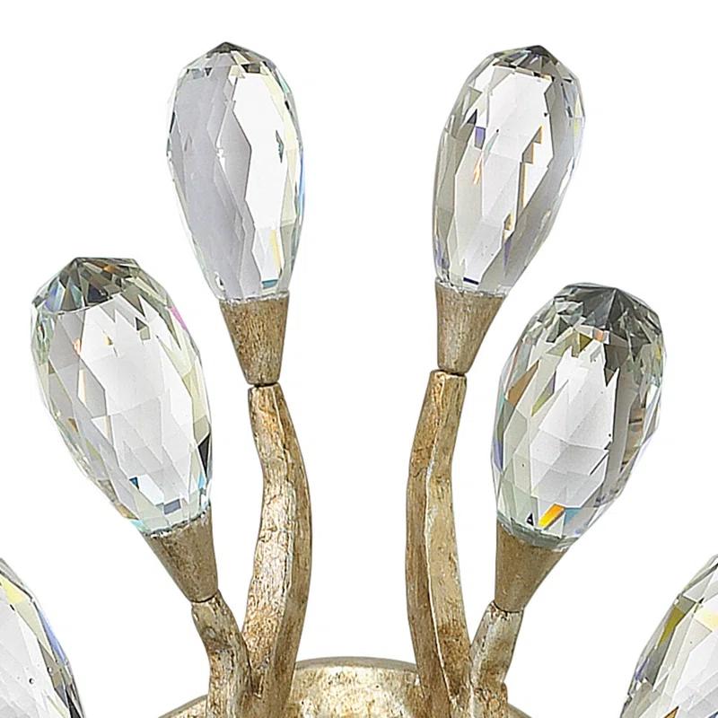 Fredrick Ramond Diandre Two-Light Wall Sconce w/ Faceted Clear Crystal Buds
