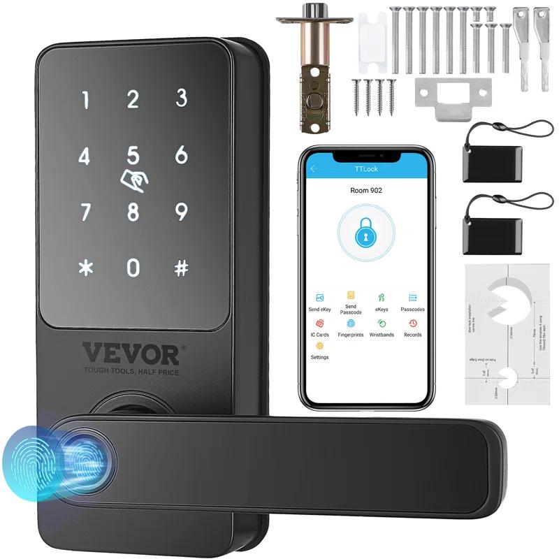 VEVOR VEVOR Smart Lock 5-in-1 Fingerprint Smart Door Knob with App Control Bluetooth