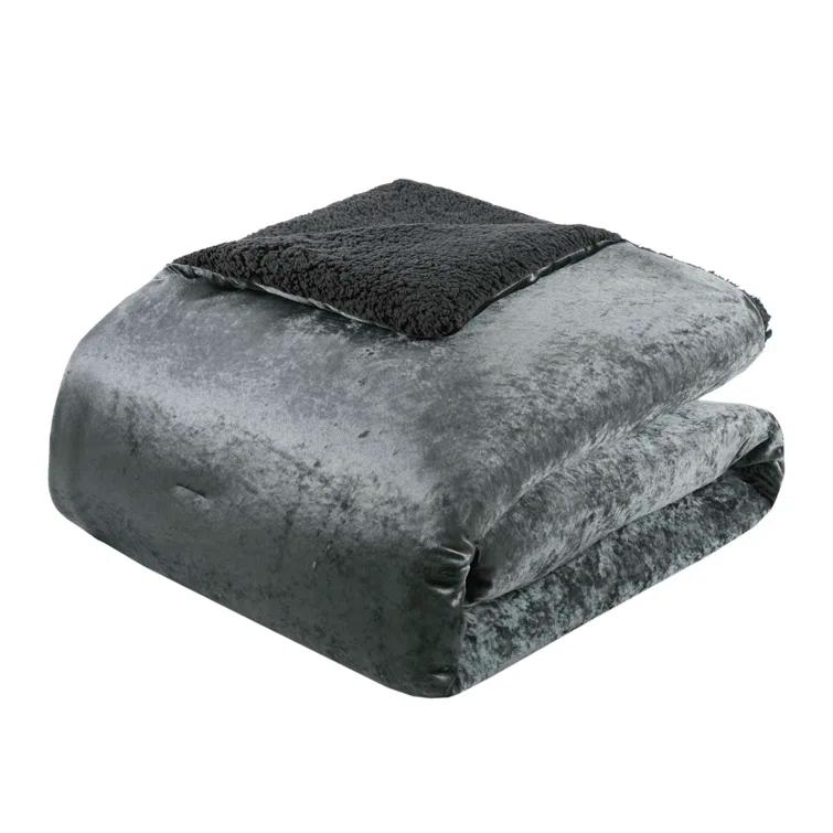 Intelligent Design Mira Crushed Velvet Sherpa Reversible Comforter Set