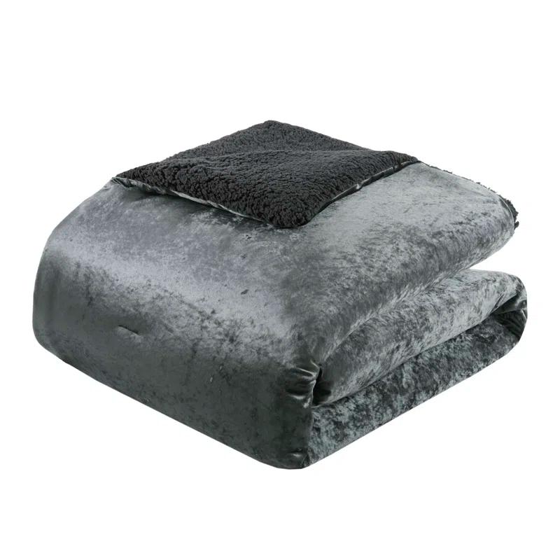Intelligent Design Mira Crushed Velvet Sherpa Reversible Comforter Set & Reviews | Wayfair