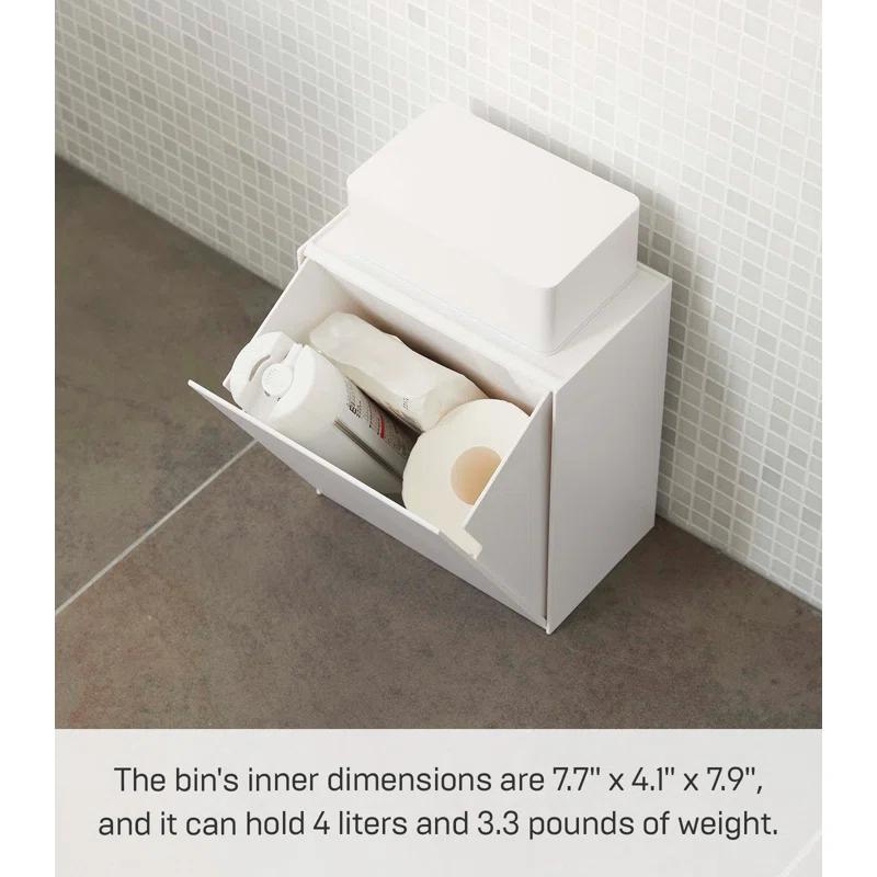 Yamazaki Home Tower Yamazaki Home Wall Mounted Storage Or Trash Bin, Small Wastebasket