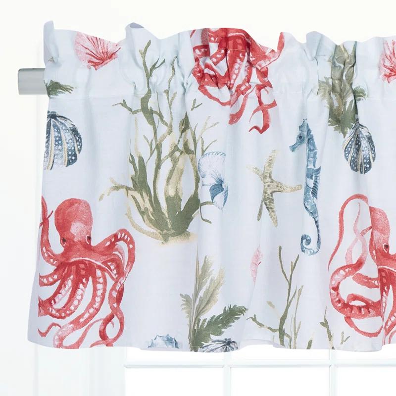 Behari Coastal Cotton Valance Window Treatment (Set of 2)