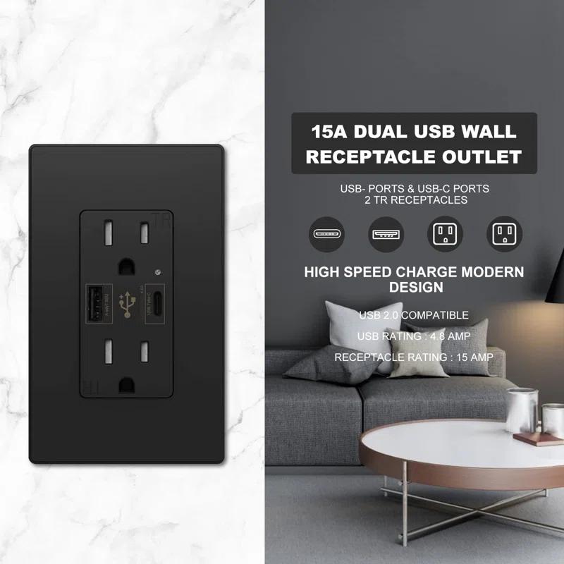 15 Tamper Resistant Duplex Outlet