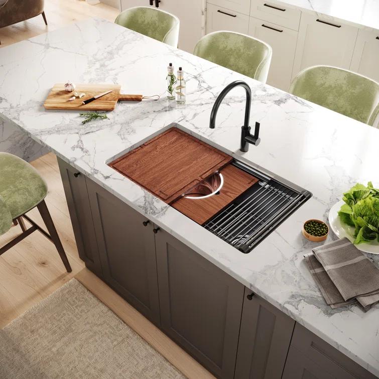 Ruvati Ruvati 20 x 14 inch Semi-Recessed Drop-in Topmount Rectangular Bathroom Sink RVH6222BL