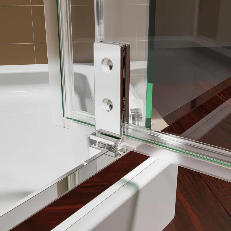 Bossicavelly 36" x 72" Neo-angle Pivot Semi Frameless Corner Shower Enclosure BOPSSD07CH