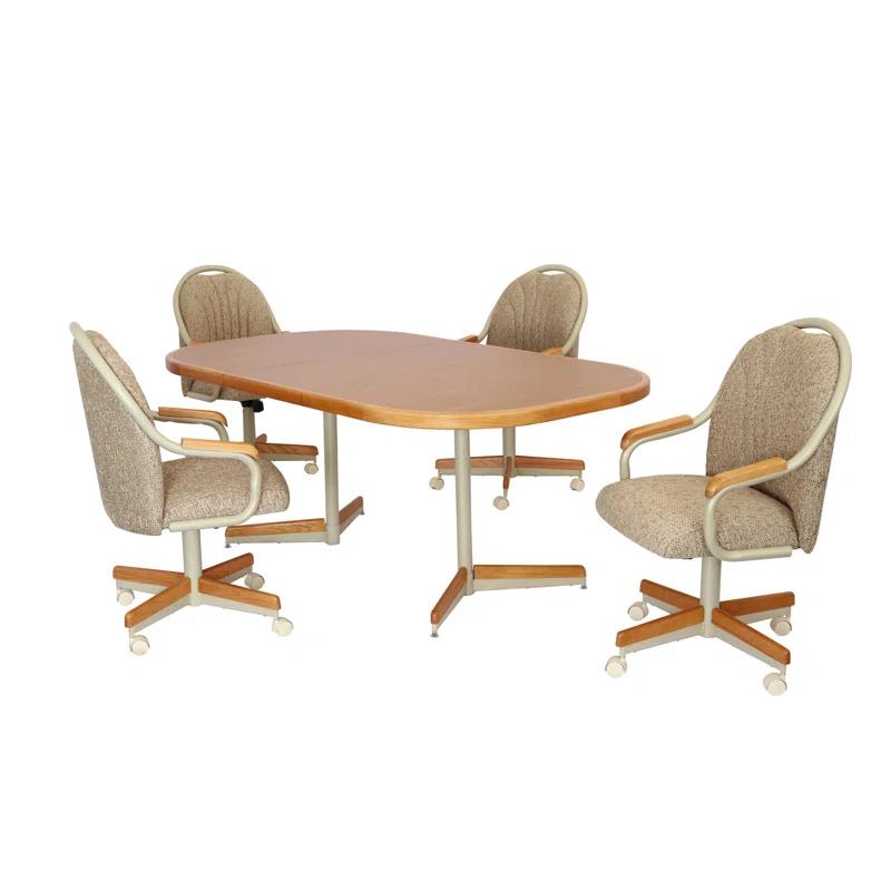 Caster Chair Company 5-Piece Extendable Double-Pedestal Caster Dining Set