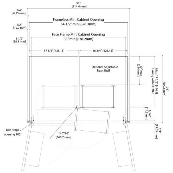 Pantry Door Mount Cabinet Organizer 12" X 45"