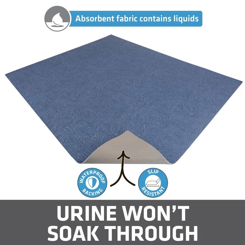 Drymate XL Original Cat Litter Mat, Contains Mess from Box, Protects Floors, Urine-Proof, Machine Washable, Soft on Kitty Paws, Absorbent, Waterproof (29”x36”) (Borage Blue) (USA Made)