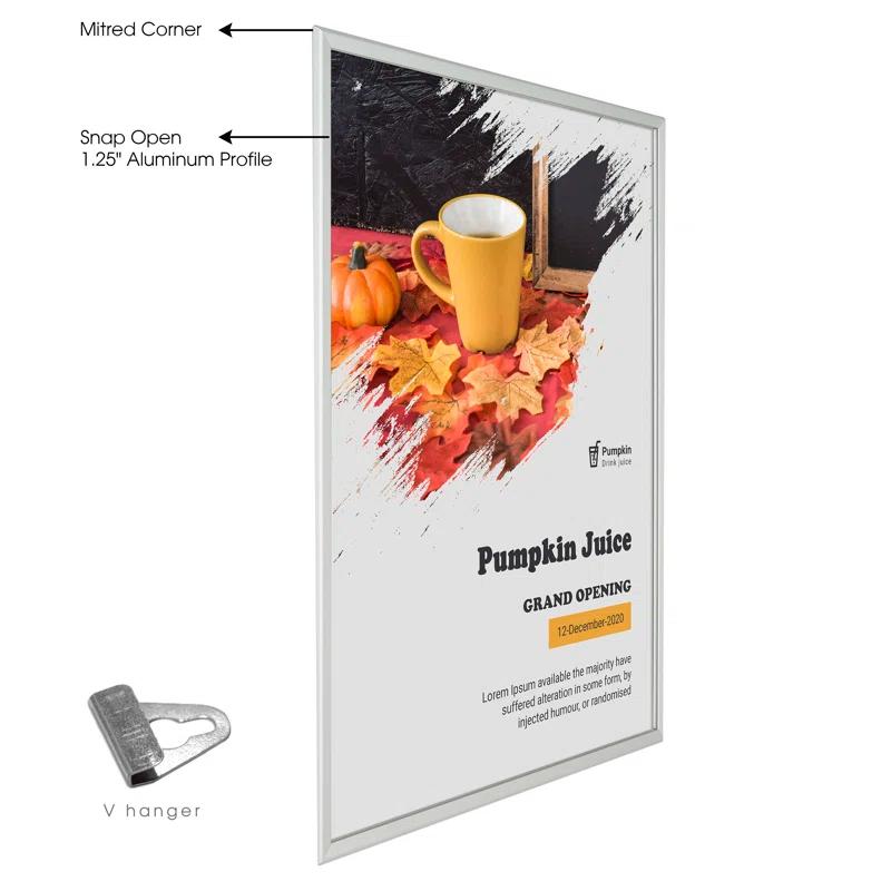 MT Displays Silver Metal Beveled Picture Frame