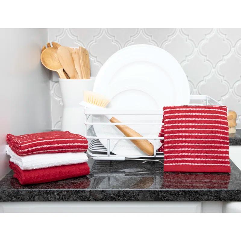 RITZ Cotton Stripe Tea Towel Kitchen Towel (Set of 4)