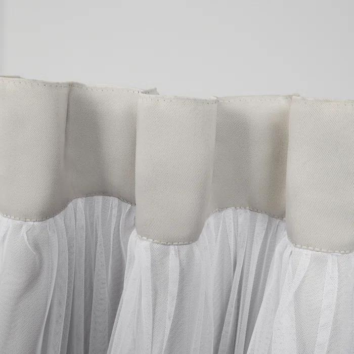 Amalgamated Textiles Exclusive Home Catarina Layered Solid Room Darkening and Sheer Hidden Tab/Rod Pocket Top Curtain Panel Pair (Set of 2)