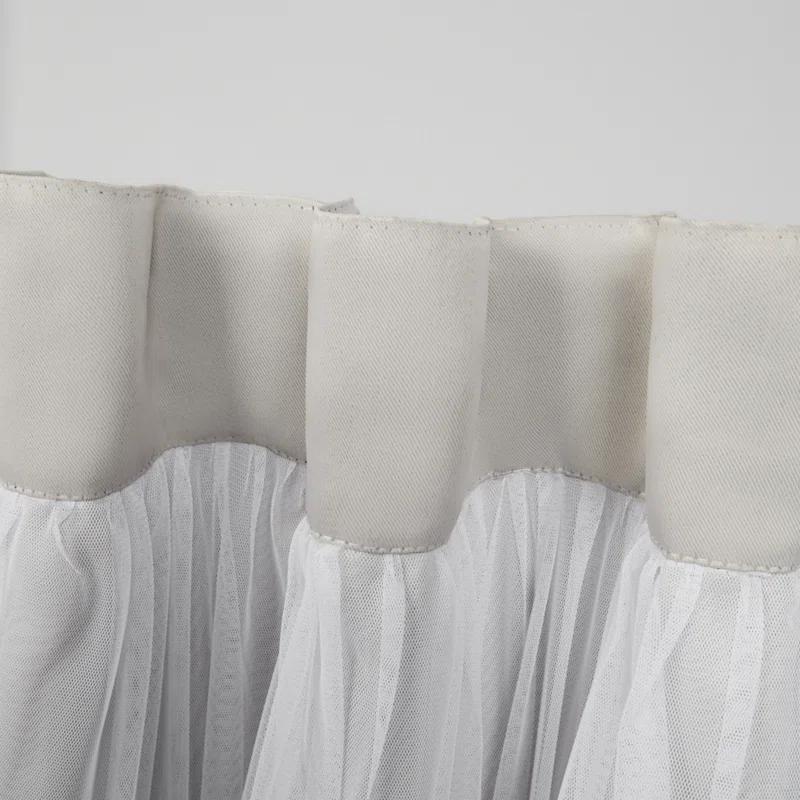 Amalgamated Textiles Exclusive Home Catarina Layered Solid Room Darkening and Sheer Hidden Tab/Rod Pocket Top Curtain Panel Pair (Set of 2)
