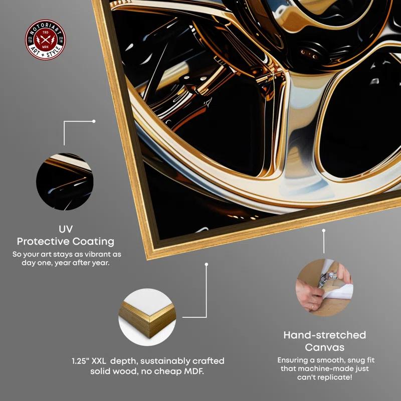 Notori Art Notoriart Elegant Steering Wheel Framed Car 1 Piece Canvas Wall Art