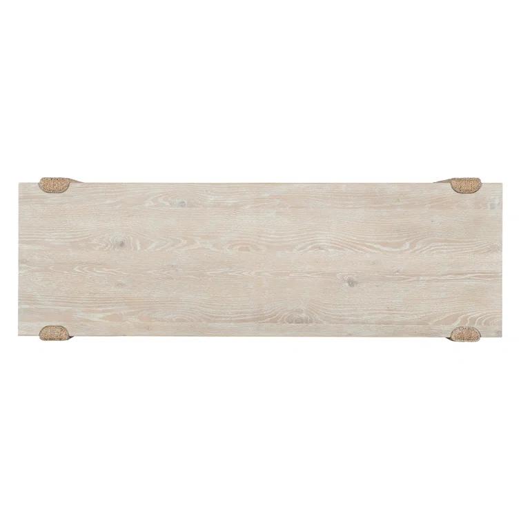 Beige Oak Veneer Transitional Sideboard with Rope-Wrapped Legs