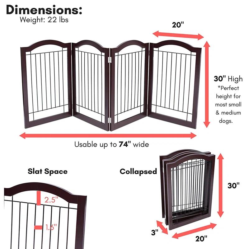 Wood Free Standing Pet Gate