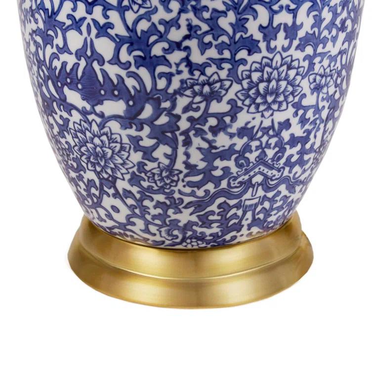 Hampton Hill Mystique Blue Ceramic Ginger Jar Table Lamp