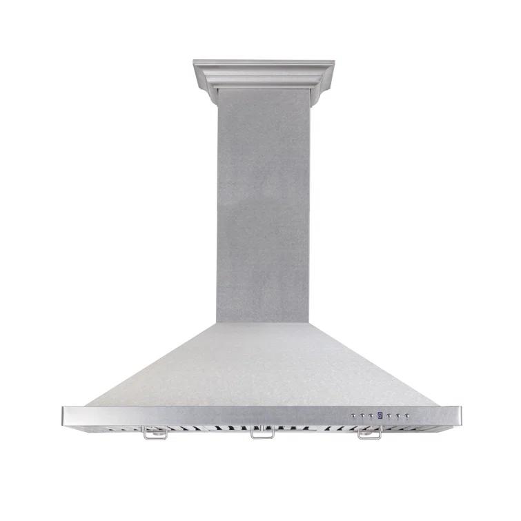ZLINE ZLINE 36 in. Designer Series Satin Stainless Steel Convertible Vent Wall Mount Range Hood 8KBS-36