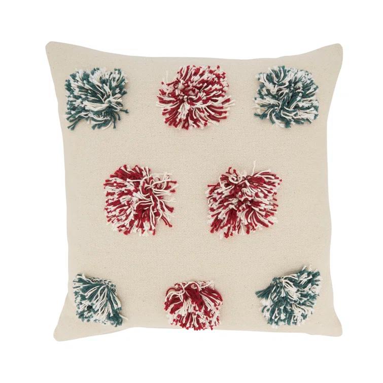 Saro Klani Collection Tassels Cotton Throw Pillow
