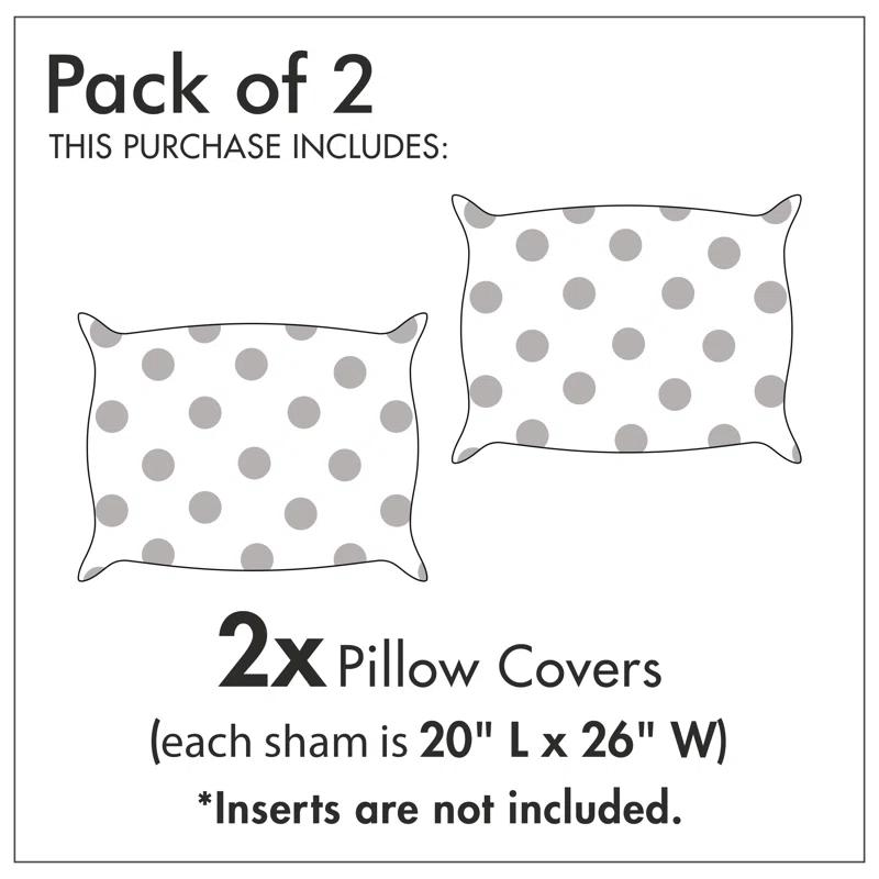 Ambesonne Ambesonne White Pillow Sham 2 Pack Retro Nostalgic Polka Dot Pale Blue