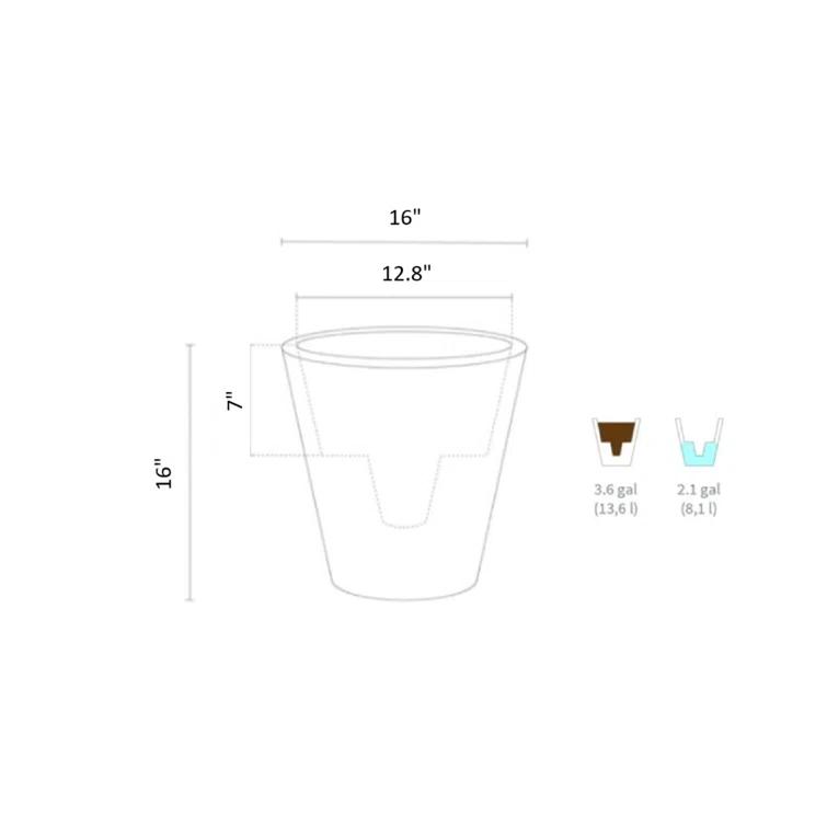 Crescent Garden Self-Watering Dot TruDrop Plastic Pot Planter
