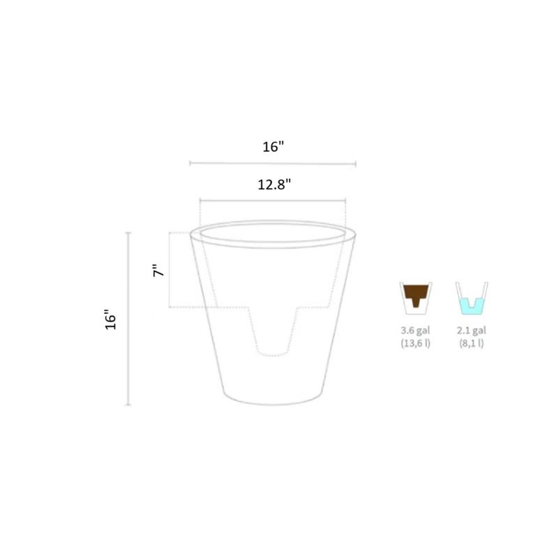 Crescent Garden Self-Watering Dot TruDrop Plastic Pot Planter