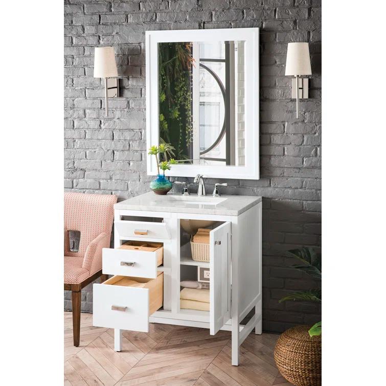 James Martin Vanities Addison 30'' Single Bathroom Vanity with Engineered Quartz Top