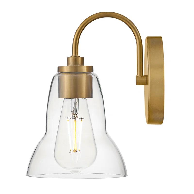 Lark Vera Single Light Bath Vanity Wall Sconce with Clear Bell-Shaped Glass | Wayfair
