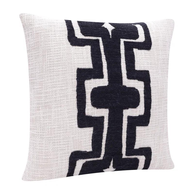 Geometric Handmade Cotton Wool Blend Decorative Throw Pillow