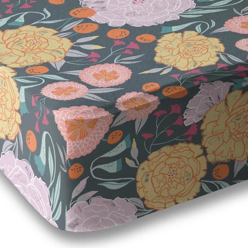 Where the Polka Dots Roam Microfiber Floral Fitted Sheet