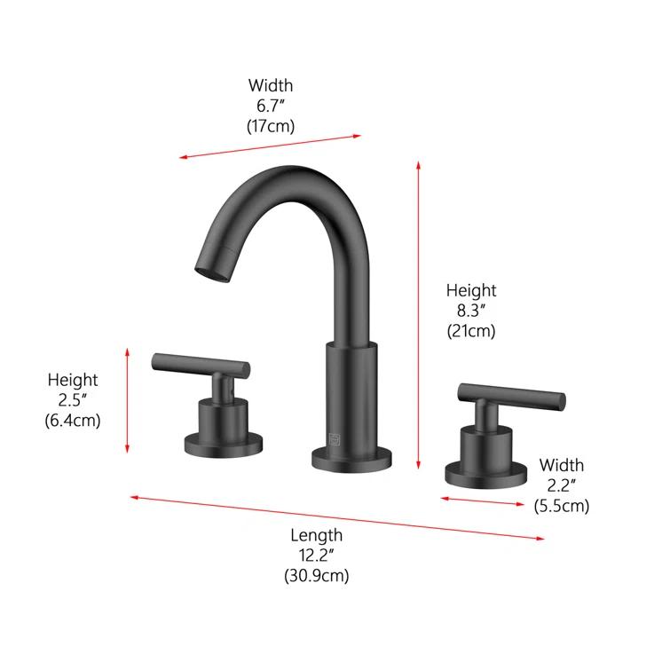 Elegant Home Living Leah Widespread 2-handle Bathroom Faucet FAV-1009MBK