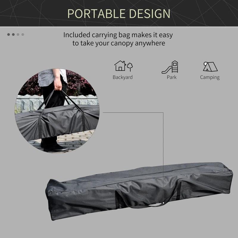 SHANRUGUOJI Outsunny 13' X 13' Pop Up Canopy Tent, Instant Sun Shelter, Tents For Parties, Height Adjustable, With Wheeled Carry Bag For Outdoor, Garden, Patio, Parties