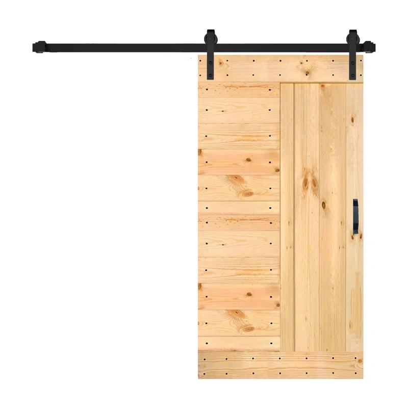 IsLife L Series Paneled Solid Wood Sliding Barn Door with Installation Hardware Kit -Assembly Needed