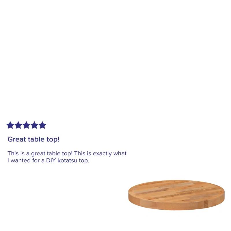 Flash Furniture Mayfair Round Butcher Block Style Table Top - Restaurant Table Top