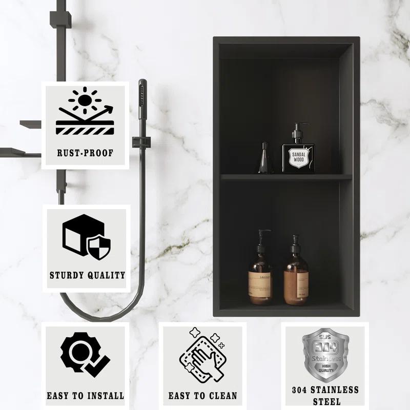 Hypertaire Double Layer Recessed Shower Niche No Tile Needed