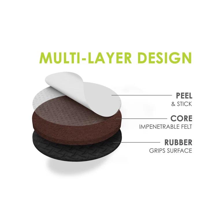 Slipstick Gorillapads Cb147 Non Slip Furniture Pads/Gripper Feet (Set Of 32) Self Adhesive Rubber Floor Protectors, 1 Inch Round, Black (Set of 32)