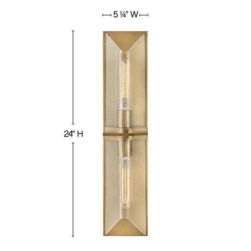 Hinkley Astoria Two Light Bath Vanity w/ Bias Cut Clear Seedy Glass