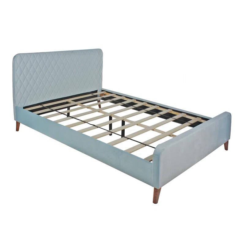 Roza Velvet Upholstered Queen Bed