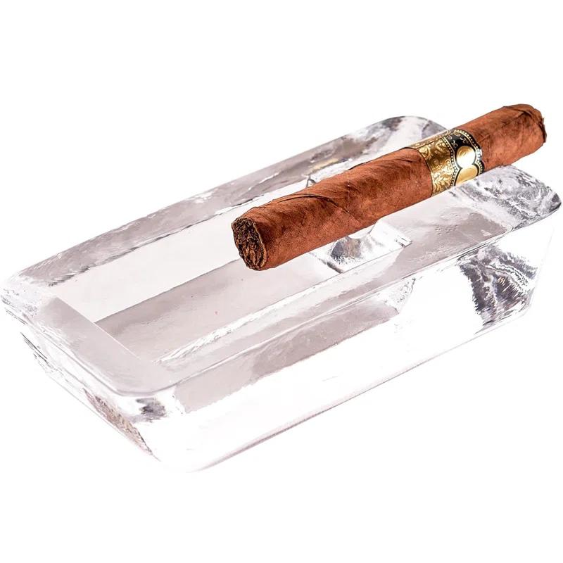WIZIAT Cigar Ashtray Big Ashtrays For Cigarettes Outdoors Large Heavy Glass For Patio/Outdoors/Cigars Ash Tray Large Giant Luxury Premium Cigarette Ashtrays For Outdoor Party Restaurant & Pool