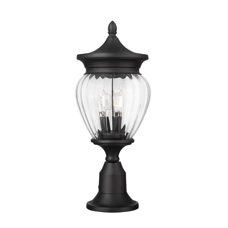Z-Lite Davina 3 Light Outdoor Pier Mounted Fixture in Black