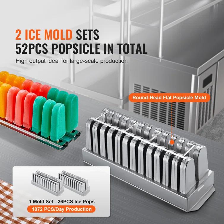 Stellweilan Tessberg Commercial Popsicle Machine 2 Mould Set - 52 PCS Ice Pops Making Machine