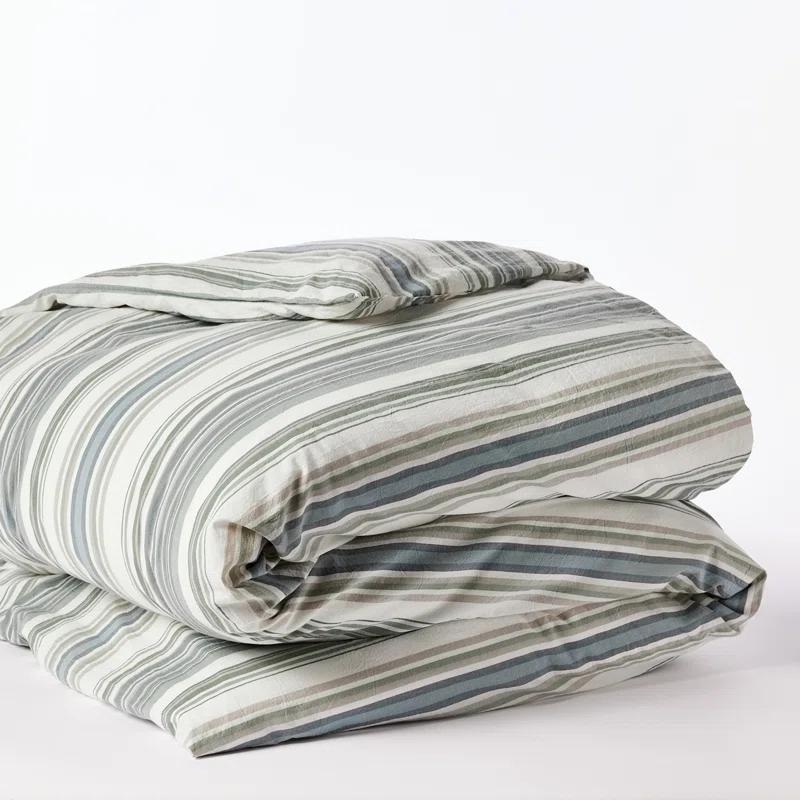 Coastal Organic Duvet Cover Shoreside Stripe