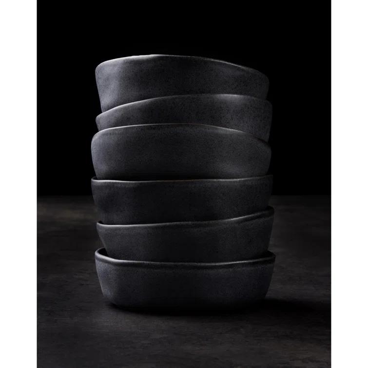 Stone by Mercer Project Hekonda Debossed 32-Piece Dinnerware Set Stoneware