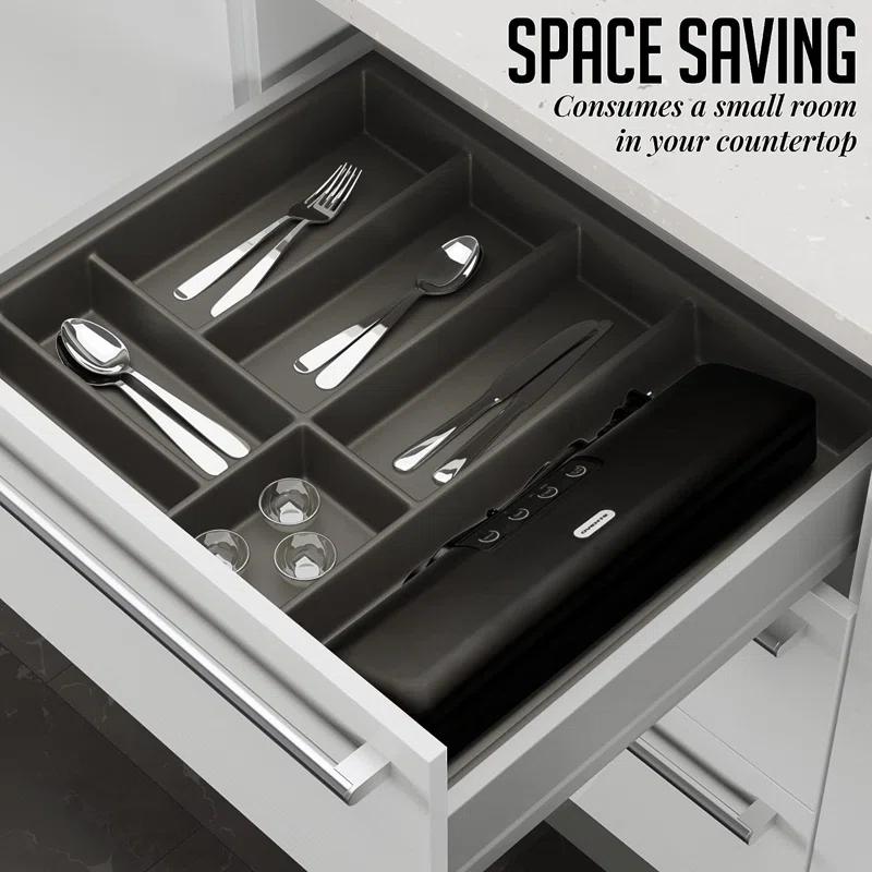 Ovente Ovente Automatic Vacuum Sealer Machine With Sealing Bags And Tube, Black Sv2906B