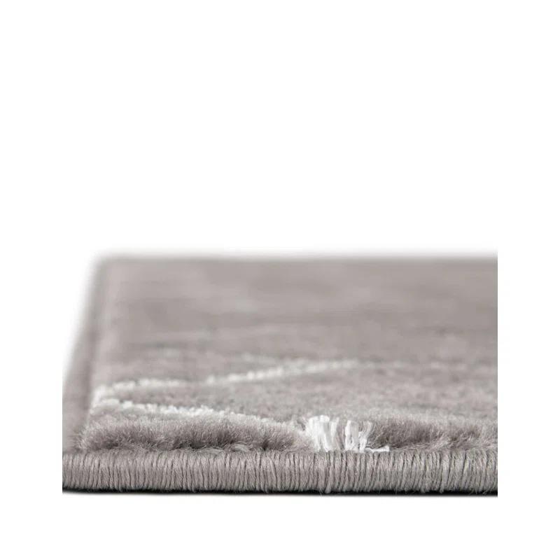 Glam Geometric Gray Silver Area Rug