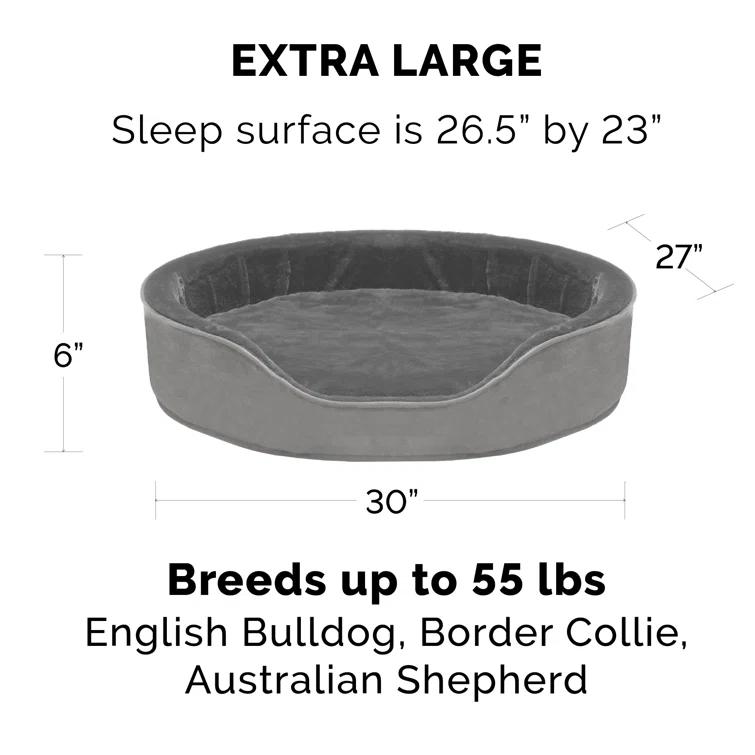FurHaven Plush & Velvet Oval Dog Bed