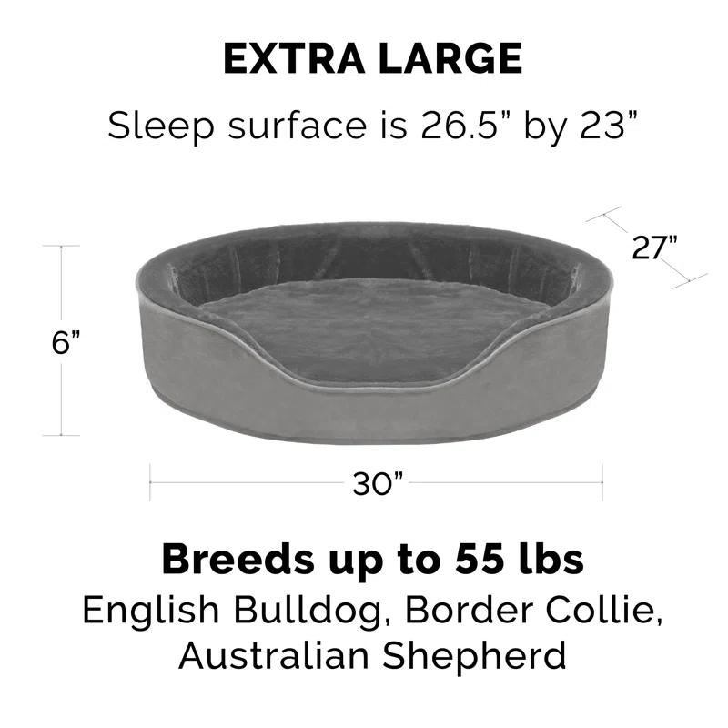 FurHaven Plush & Velvet Oval Dog Bed