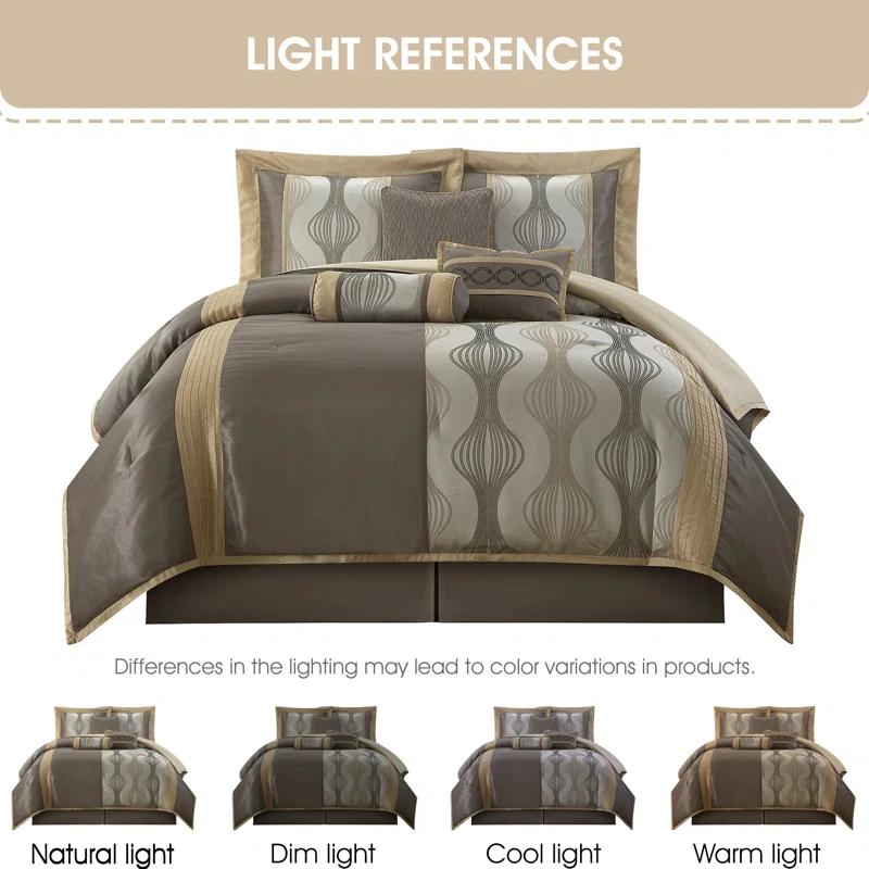 Nanshing America, Inc Kath 7 Piece Microfiber Modern & Contemporary Comforter Set