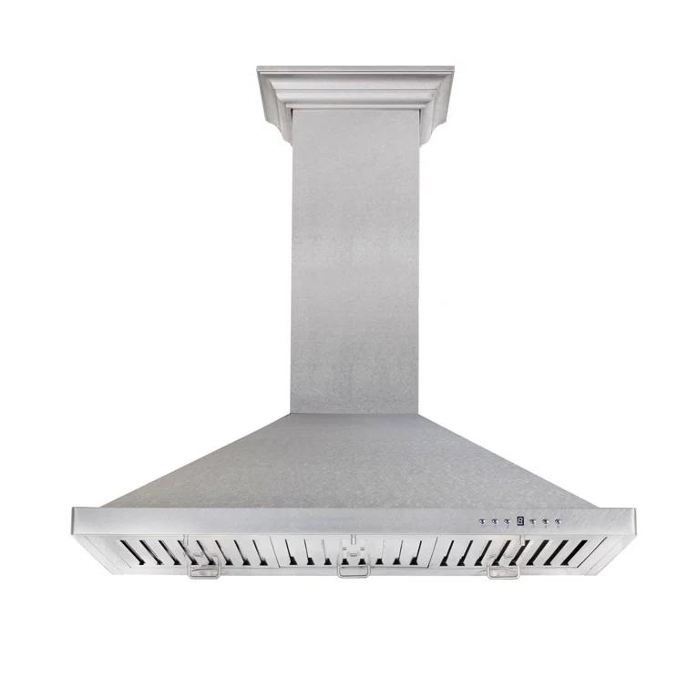 ZLINE ZLINE 36 in. Designer Series Satin Stainless Steel Convertible Vent Wall Mount Range Hood 8KBS-36